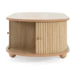 Coffee Table with Half-Cover Accordion Door and Storage - Image 4