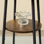 3-Piece Round Dining Table Set for 2 with Two-Level Storage – Brown Compact Dining Table - Image 4