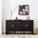 Mid-Century Modern Sideboard Buffet Cabinet with 4 Doors - Image 5