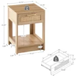 Rattan End Table with Drawer – Brown Accent Side Table - Image 5