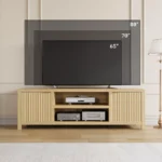 Mid-Century Modern TV Stand with Open Shelf – Media Console for Up to 80-Inch TVs - Image 4