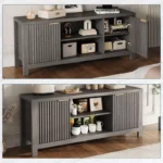TV Entertainment Center with Storage Cabinets & Open Shelves - Image 2