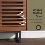 Sideboard Buffet Cabinet with Tempered Glass Doors, Built-In Display Lighting & Adjustable Shelves - Image 5