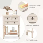 Console Entryway Table with 3 Drawers and Open Storage Shelf - Image 3