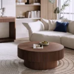 Modern Round Coffee Table with Storage