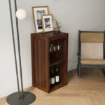 Modular Wine Bar Cabinet with Hutch and Storage Shelves - Image 5
