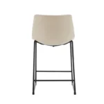 Modern 24-Inch Faux Leather Counter Stools with Steel Frame – Armless, Set of 2 - Image 8