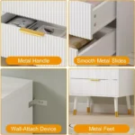 Chest of 3 Drawers – Wood-Style Storage Dresser Chest Cabinet - Image 4