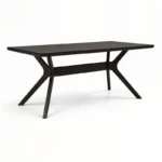 72" Cross-Leg Rectangular Dining Table for 6 – Multicolor Wood Top with Black Criss-Cross Base - Image 4