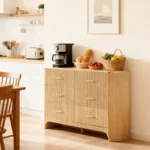 6-Drawer Dresser for Bedroom – 53.9” Wide Storage Dresser with Gold Handles