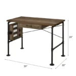 Wooden Modern Writing Desk with Drawer – Metal Frame Office & Study Table - Image 4