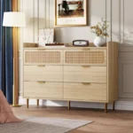 6-Drawer Double Dresser for Bedroom – Modern Wooden Chest of Drawers