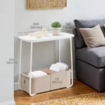 Rectangular Side Table for Living Room with Storage Basket - Image 2