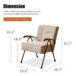 Modern Upholstered Armchair with Metal Legs and Thick Cushion - Image 3