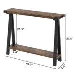 2-Tier Console Table for Entryway with Storage Shelf – Modern Entry Table - Image 2