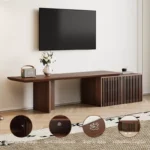 Modern TV Stand with Storage for Living Room or Bedroom – Walnut Media Console - Image 3