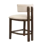 Modern Upholstered Counter Stools Set of 2 – Adjustable Height with Rubberwood Frame - Image 3