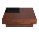 Mid-Century Modern Acacia Wood Coffee Table with Storage and Drawers - Image 4