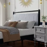 Queen/Full Size Black Solid Wood Platform Bed Frame - Image 5