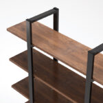 5-Tier Wooden Bookcase Shelf – White & Gold Open Display Storage Unit - Image 7