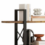 5-Tier Vintage Industrial Etagere Bookcase – Metal Frame Open Shelf Storage Unit - Image 2