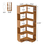 5-Tier Corner Wood Bookcase – Space-Saving Storage Shelf Unit - Image 3
