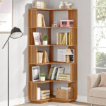 5-Tier Corner Wood Bookcase – Space-Saving Storage Shelf Unit
