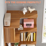 5-Tier Corner Wood Bookcase – Space-Saving Storage Shelf Unit - Image 5