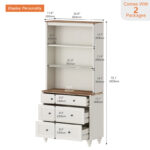 Tall Wooden Bookcase with 3 Open Shelves – Large Book Cabinet Storage Unit - Image 7