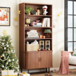 Tall Bookshelf with Storage Cabinet – 4-Tier Adjustable Modern Display & Storage Unit - Image 2